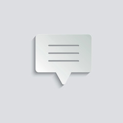 paper Message Icon. Mobile phone  chat sign, line style