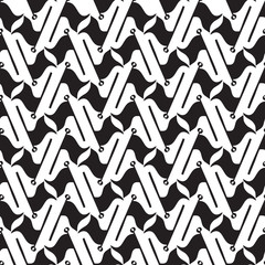 Seamless vector black and white pattern design of abstract flag shapes in lines