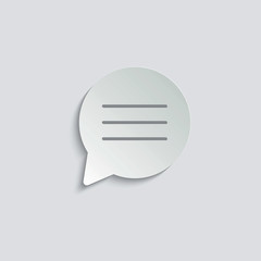 paper Message Icon. Mobile phone  chat sign, line style