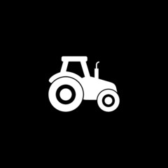 Tractor icon isolated on dark background