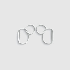 paper Headphones icon. Earphones icon vector symbol