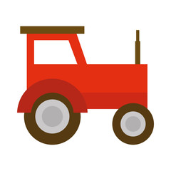 agriculture and farming tractor truck machine work flat icon style