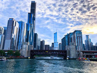 Sunset at Chicago River