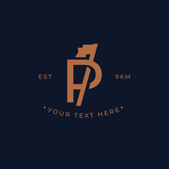 Letter P logo with flag. creative minimal monogram symbol. Universal elegant vector sign design. Premium business logotype. Graphic alphabet symbol for corporate business identity