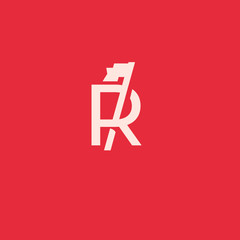 Letter R logo with flag. creative minimal monogram symbol. Universal elegant vector sign design. Premium business logotype. Graphic alphabet symbol for corporate business identity © Hisyam H Fuadi