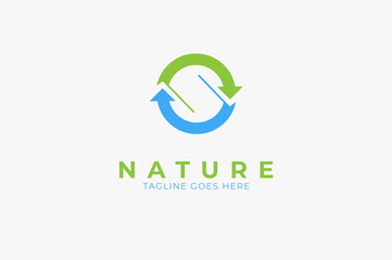 letter s arow logo, letter S from negative space of two arrow, flat design logo template, vector illustration