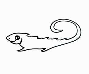 Black outline of four lizards