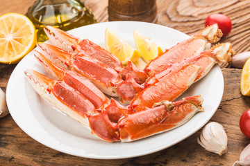 A lot of Boiled crab claws