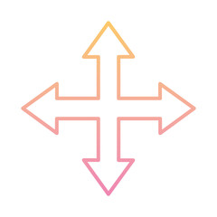 Arrows in four directions gradient style icon design of web forward and infographic theme Vector illustration