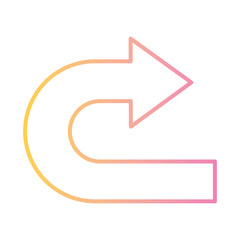 curved right arrow gradient style icon design of direction web forward and infographic theme Vector illustration