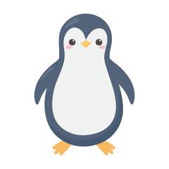 cute little penguin cartoon isolated white background design
