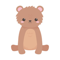 cute bear sitting animal standing cartoon isolated white background design