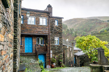 Amazing schist houses of Piodao in Serra da Estrela, Portugal