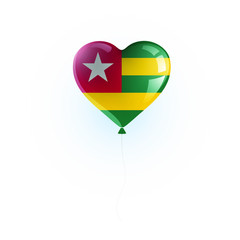 Heart shaped balloon with colors and flag of TOGO vector illustration design. Isolated object.