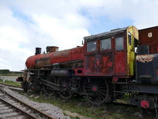 Fototapeta na wymiar Old railway rolling stock and track