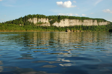 Vetlan mountain on the Bank of the Vishera river. Perm Krai, Russia.