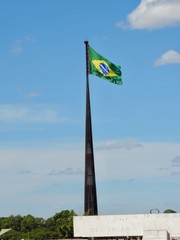 Special mast with the Brazilian flag in the Three Powers Square, Brasília, Brazil