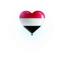 Heart shaped balloon with colors and flag of YEMEN vector illustration design. Isolated object.