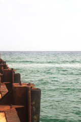 old pier in the sea