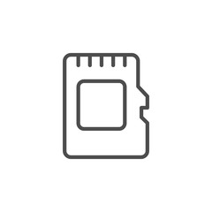 Fototapeta na wymiar Memory card line outline icon
