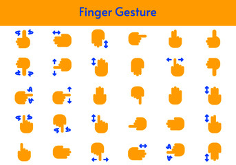 Finger gesture icon set. Finger gesture vector. Finger gesture graphic.