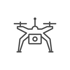 Drone or quadcopter line outline icon