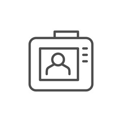 Action camera screen line outline icon
