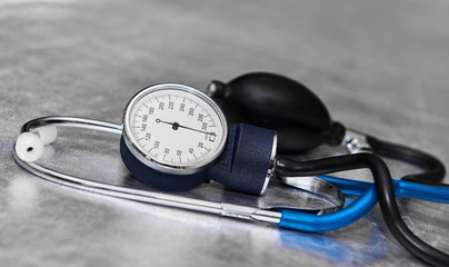 Blood pressure tonometer close up