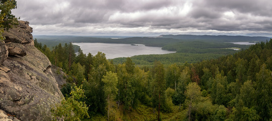 panoramic view from Arakul Shikhan, Russia, Ural