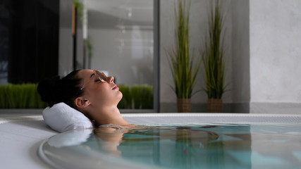 girl resting in the spa