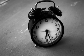 Old clock in black and white