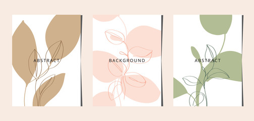 Line art flower set. One line drawing. Fancy line art. Trendy concept for the logo, card, banner, poster flyer,  vector illustration.