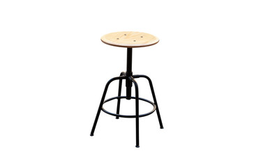 front view yellow stool isolated whte background.