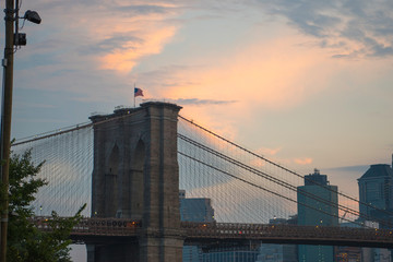 Brooklyn Bridge and Manhattan Skyline, New York City