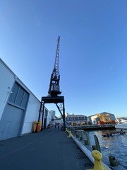Grue d'un dock à Wellington, Nouvelle Zélande