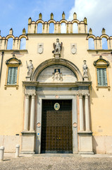 Building Exterior and portal of Roman Catholic Diocese of Verona in Verona, Northern Italy.