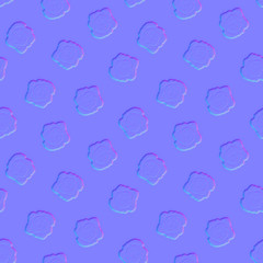 Normal map of roses seamless pattern. Tiling texture of small roses for use in 3D programs, 3d render