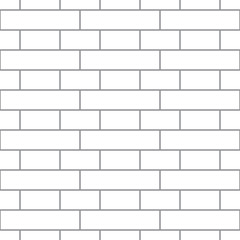 Brickwork texture seamless pattern. Simple appearance of English brick bond. Classic single row masonry design. Seamless monochrome vector illustration.