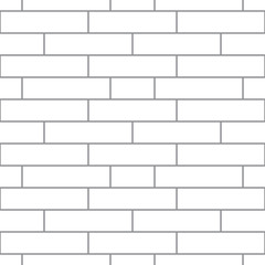 Brickwork texture seamless pattern. Simple appearance of Flemish brick bond. Three row masonry design. Seamless monochrome vector illustration.