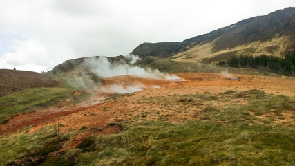 autumn landscape in the mountains. Iceland volcano