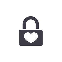 Closed and padlock icons of love