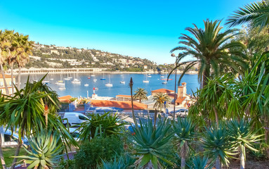 Villefranche bay through the garden