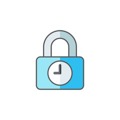 Security Time Lock Icon Logo Design Element