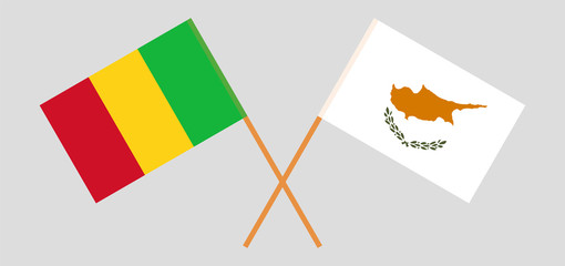 Crossed flags of Mali and Cyprus