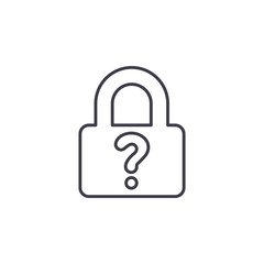 Lock with question symbol. Password hint: Icon for those who have forgotten their passwords