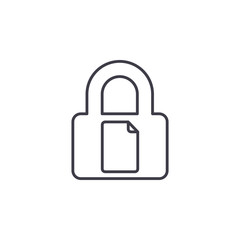Document lock flat icon. File format icon. Extension. Document file security icon