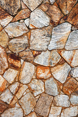 wall coating with cut stones