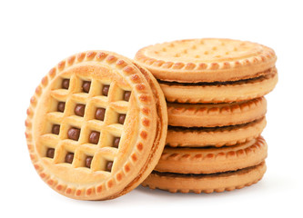 Cookies with filling on a white background. Isolated