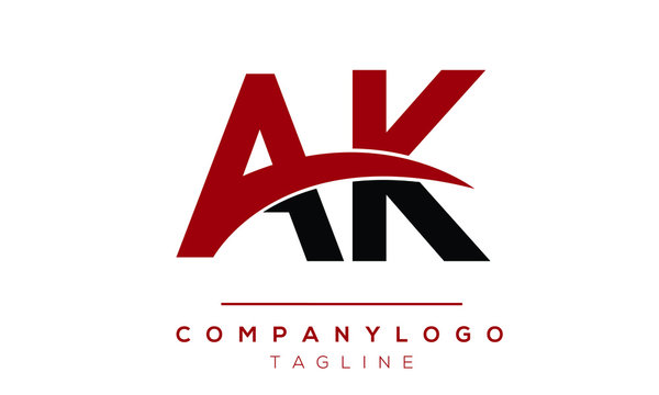 AK initials monogram letter text alphabet logo design