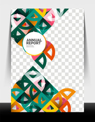 Business flyer annual report, circle and triangle shapes modern design